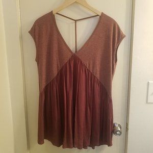 Anthropologie Meadow Rue Deep V-neck Tunic Blouse